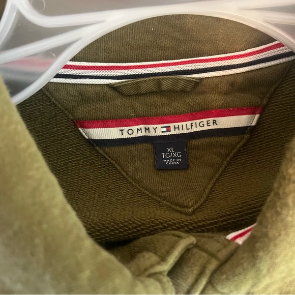 Tommy Hilfiger army green knit jacket-Men’s XL - Picture 11 of 14